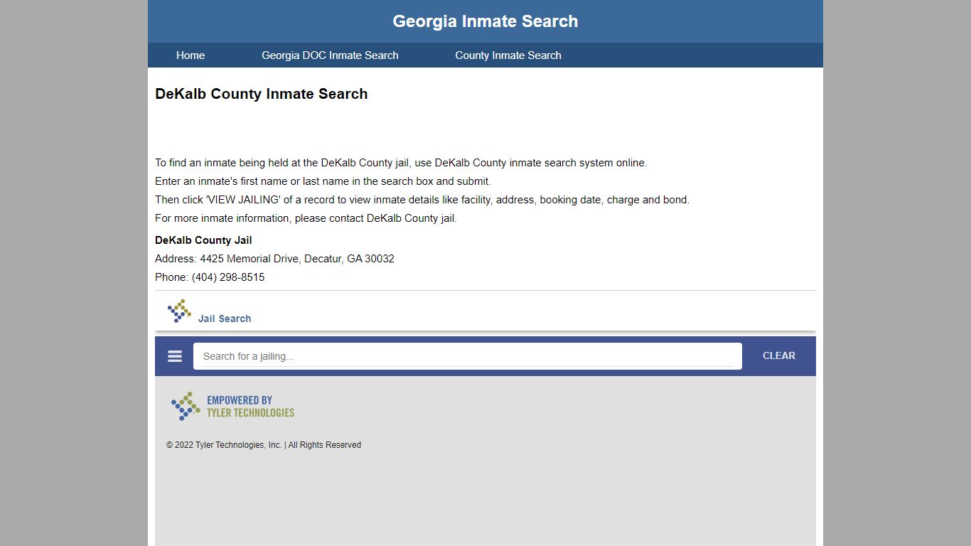 DeKalb County Jail Inmate Search